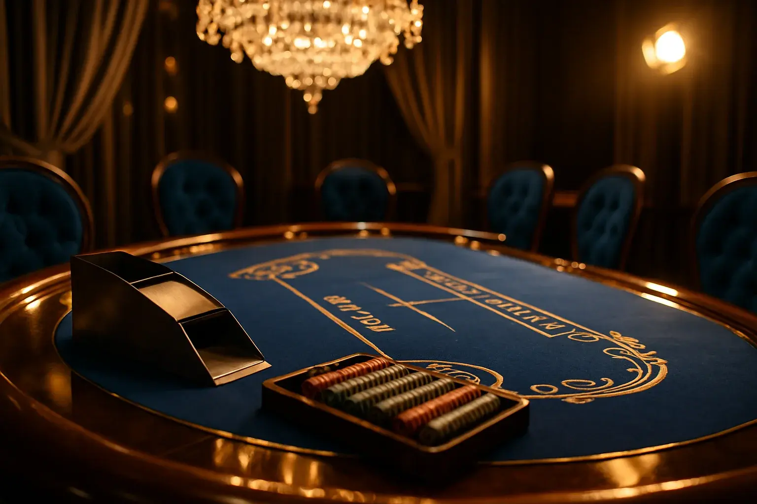Hyperrealistic wide shot of premium live baccarat studio in the Philippines
